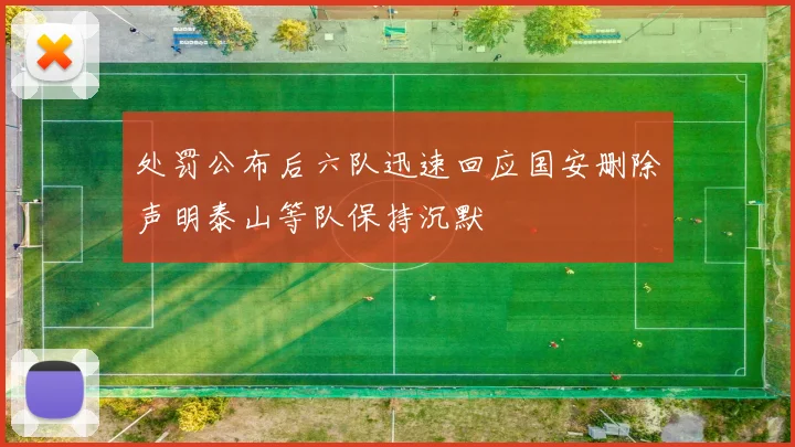 处罚公布后六队迅速回应国安删除声明泰山等队保持沉默