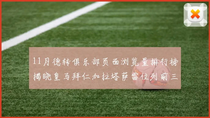11月德转俱乐部页面浏览量排行榜揭晓皇马拜仁加拉塔萨雷位列前三